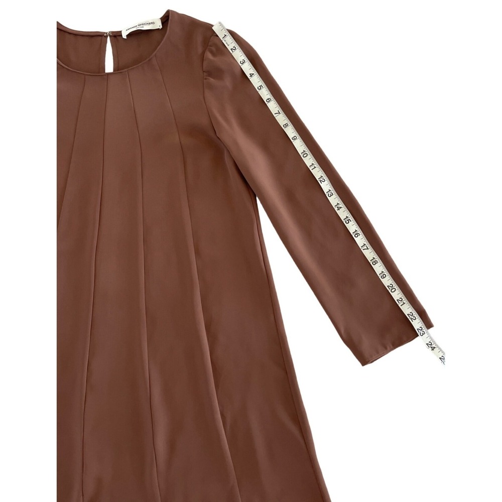Amanda Uprichard New York‎ Brown Wendy Shift Mini Dress A-Line Size Medium Boho - Picture 7 of 10